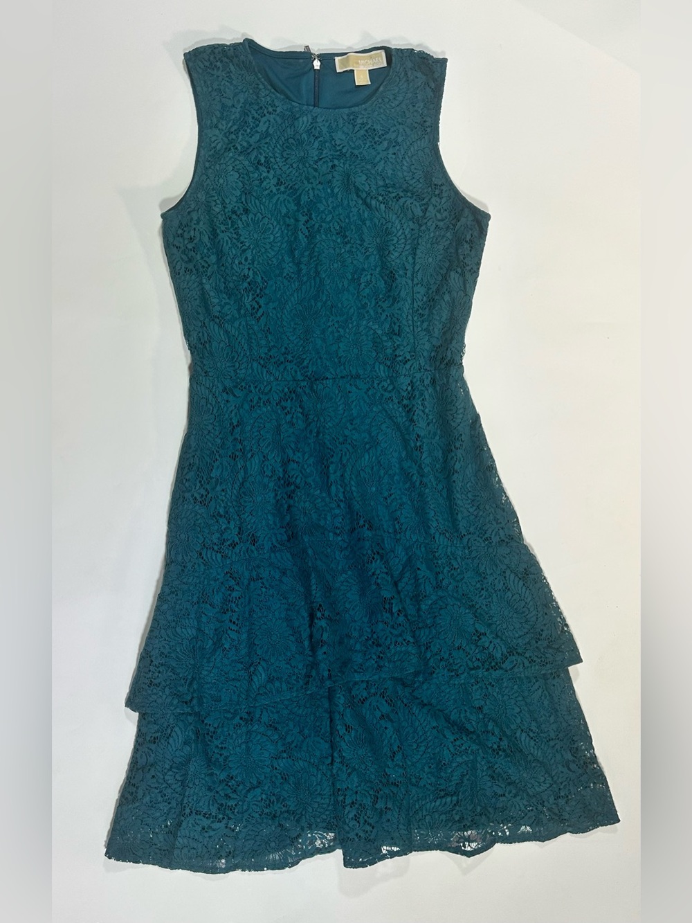 MICHAEL Michael Kors Teal Lace Tiered Sleeveless Dress